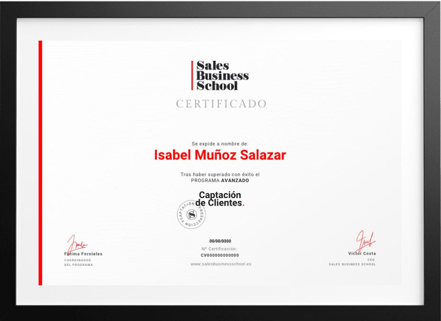 Programa Captación de Clientes. Certificado